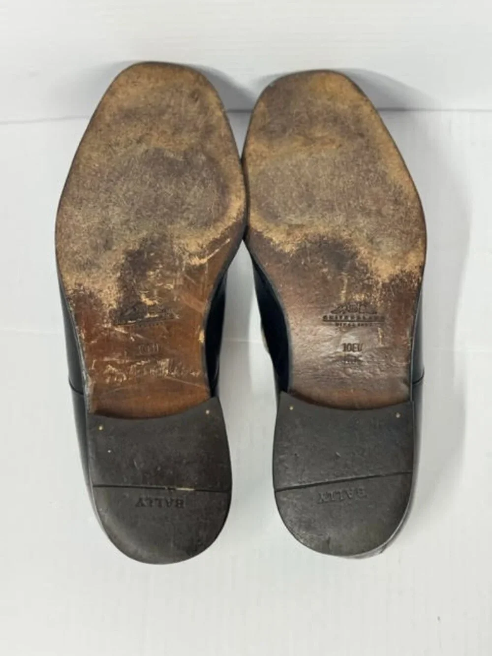 Bally Black Leather Slip-On Loafers Square Toe Dress Shoes Men’s 11D 10EU Italy